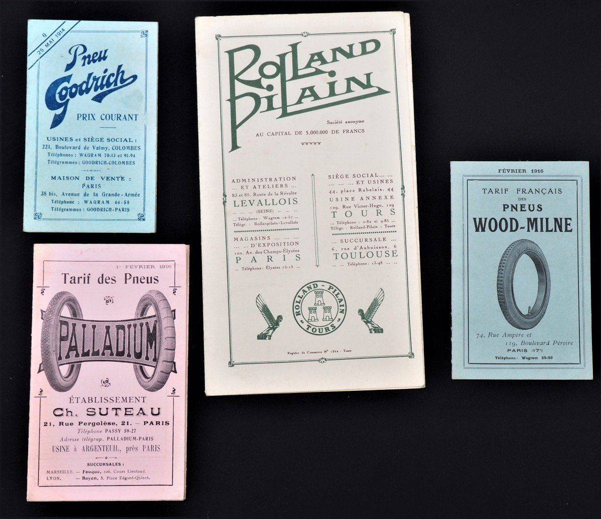 Car Advertising Catalogs Booklets Rolland Pilain Goodrich Wood Milne Palladium