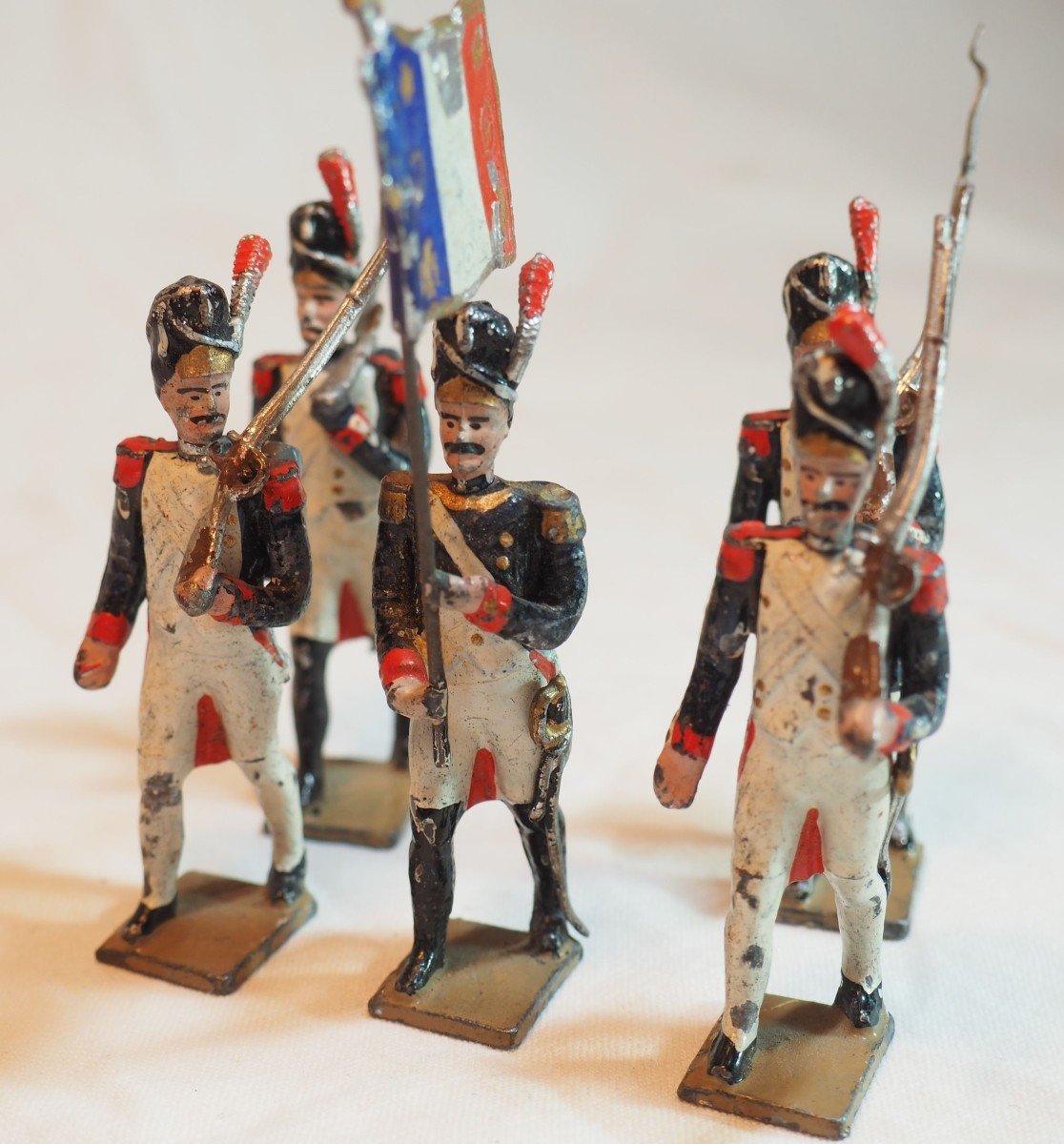 Soldats Plomb Lucotte Premier Empire - Garde Impériale - La Garde Du Drapeau - époque XIX-photo-2