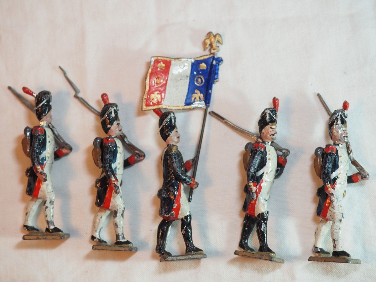 Soldats Plomb Lucotte Premier Empire - Garde Impériale - La Garde Du Drapeau - époque XIX-photo-4