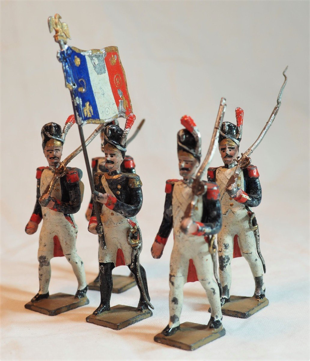 Soldats Plomb Lucotte Premier Empire - Garde Impériale - La Garde Du Drapeau - époque XIX