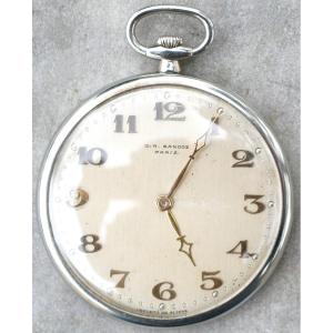 Sandoz Ultrathin Pocket Watch In 18k White Solid Gold