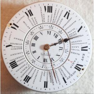 World-time Pocket Watch By Soldano - Modeste Anquetin 1855 1865 - Sdc25gou003