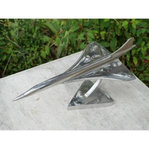 Maquette Concorde numérotée présentation constructeur Avion vintage aluminium - BEA25AVI001