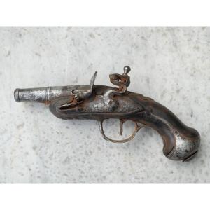 Petit pistolet Silex de voyage époque XVIII - ref CAB25SIL002