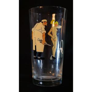 Curiosa Enamelled Glass Carabinette Erotic Scene Doctor And Naked Woman Blo25ver001
