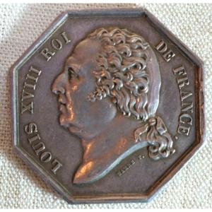 Solid Silver Token, General Insurance Company In Paris, Louis XVIII, 1818, 21g Sch24jet001