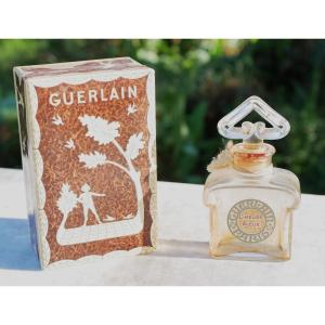 Flacon parfum en boite Guerlain l’heure bleue bouchon bloqué, coulure dans la boite LIS26GUE001