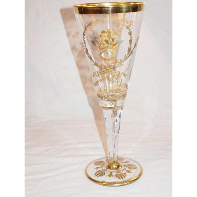 Verre Cristal Saint Louis De Grande Dimension - Coupe d'Honneur Pompier Allemand 1909