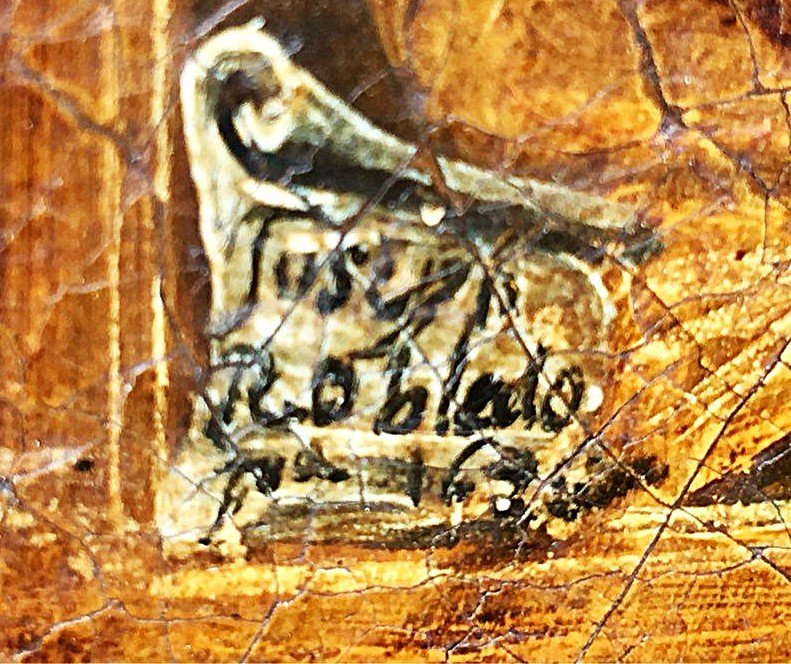 Painting 17th José Robledo Spanish School Of Antequera And Seville 1690-photo-4