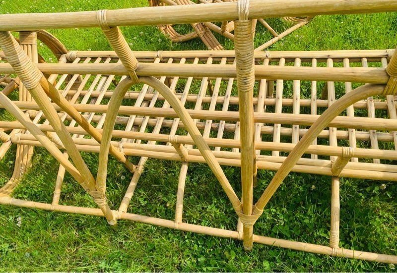 Rare Vintage Rattan Living Room Set By Paul Frankl, 1950s/60s-photo-4