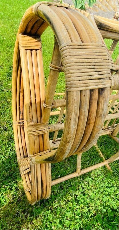 Rare Vintage Rattan Living Room Set By Paul Frankl, 1950s/60s-photo-2