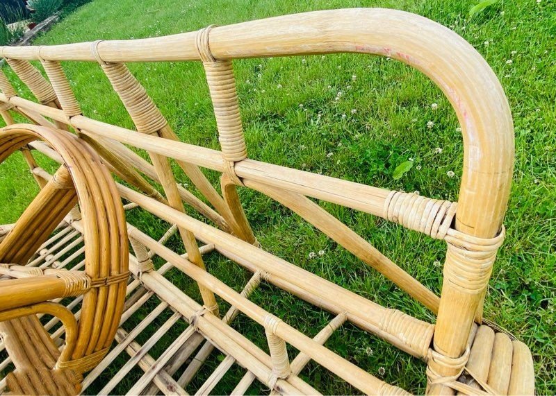 Rare Vintage Rattan Living Room Set By Paul Frankl, 1950s/60s-photo-7