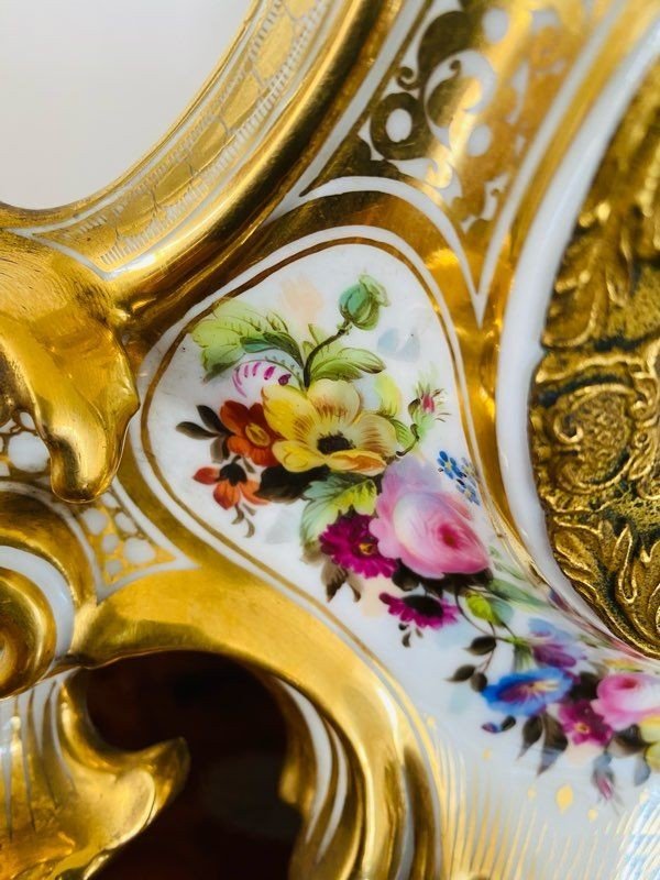 Superbe grande pendule porcelaine XIXeme dlg Jacob PETIT-photo-4