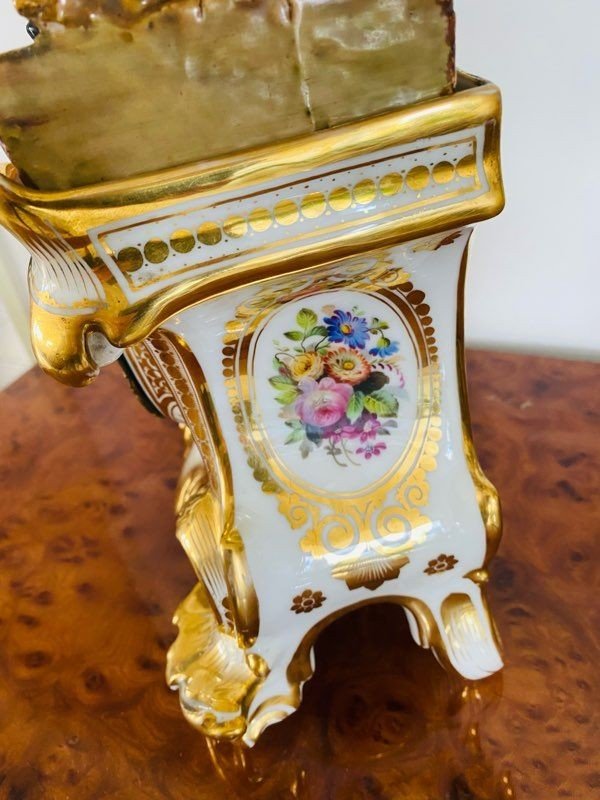 Superbe grande pendule porcelaine XIXeme dlg Jacob PETIT-photo-2