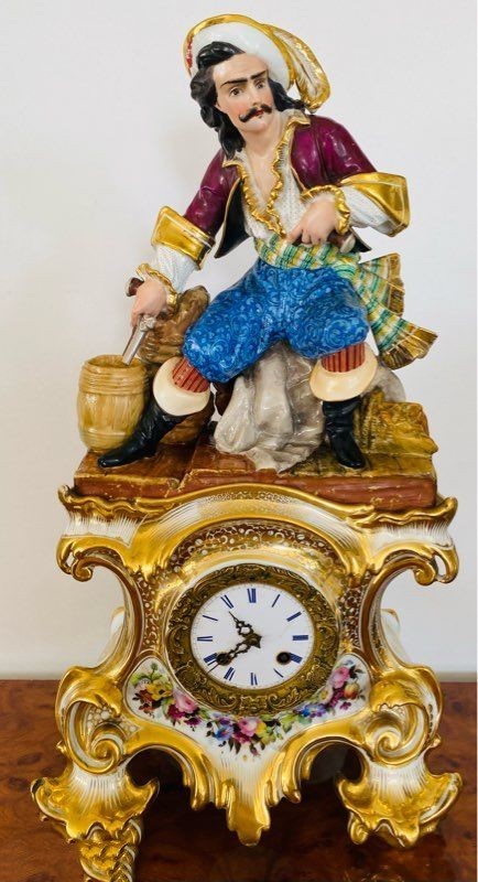Superbe grande pendule porcelaine XIXeme dlg Jacob PETIT