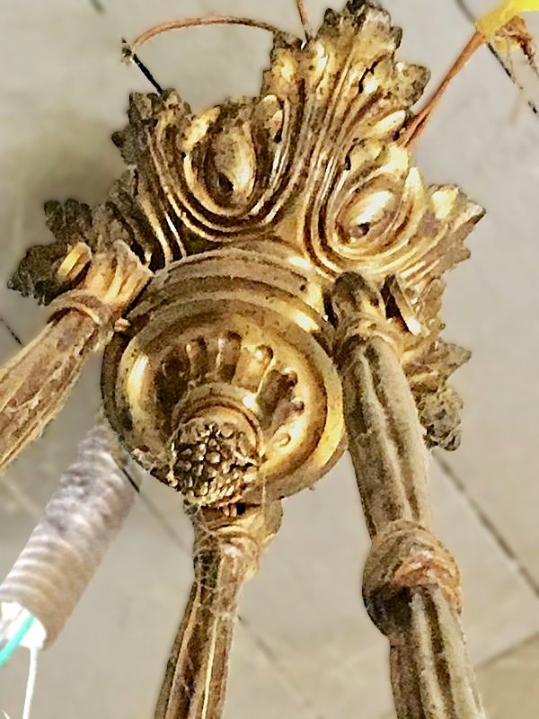 Superbe lustre XIXème siècle en bronze doré-photo-2