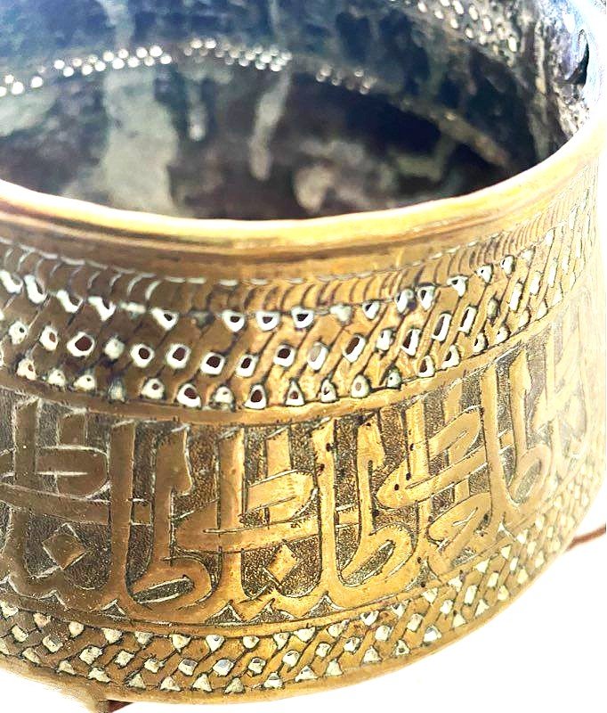 Ancient Mamluk Persian Orientalist Basin, 19th Century-photo-3