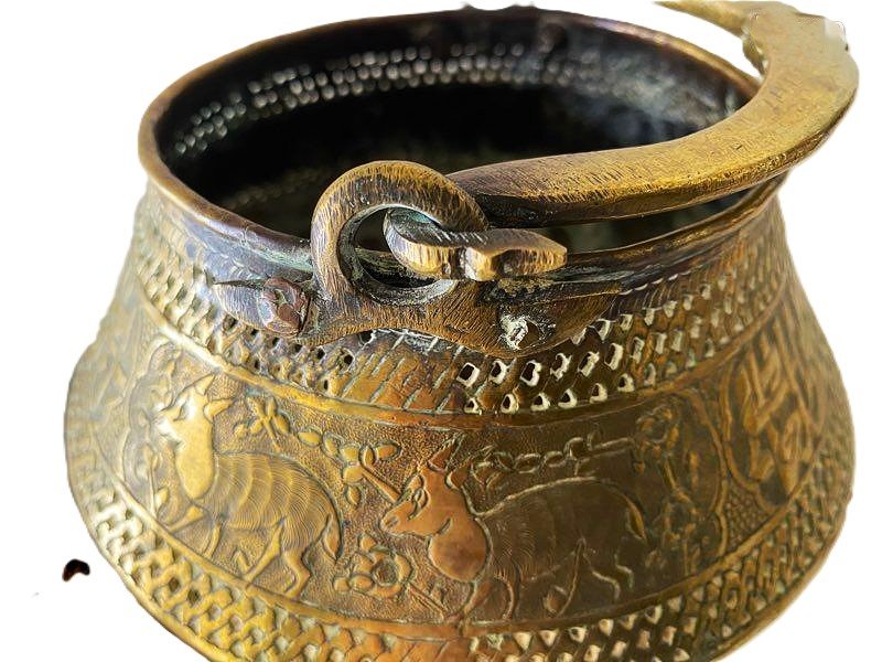 Ancient Mamluk Persian Orientalist Basin, 19th Century-photo-5