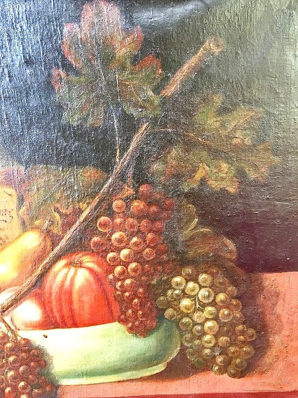 2 Large 19th-century Oil Paintings On Canvas-photo-3