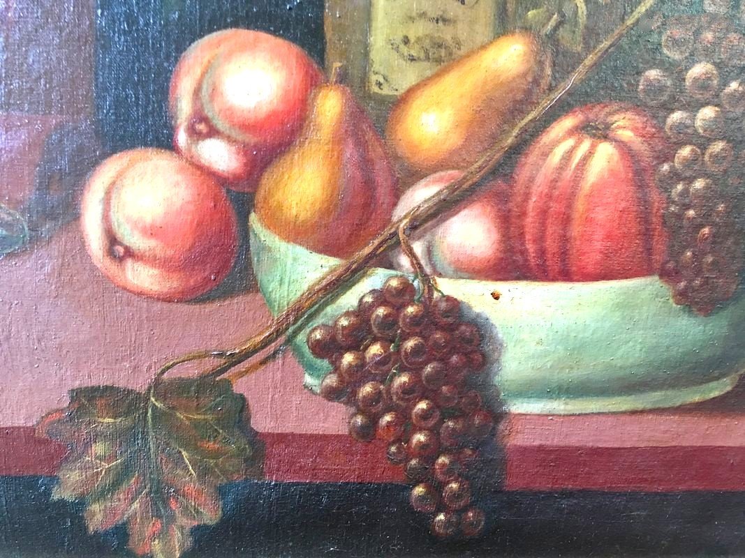 2 Large 19th-century Oil Paintings On Canvas-photo-4