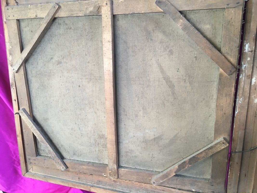 2 Large 19th-century Oil Paintings On Canvas-photo-5