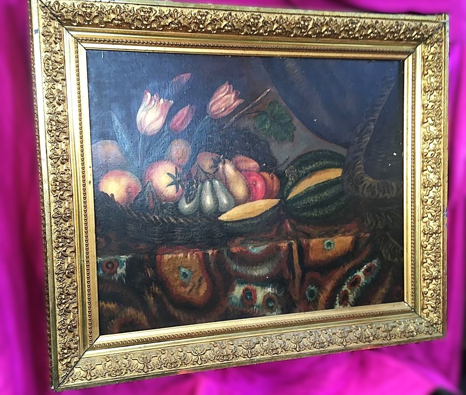 2 Large 19th-century Oil Paintings On Canvas