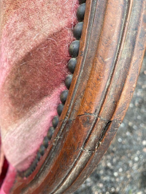 Louis XVI Bergère Chair, Stamped P. Bernard-photo-4