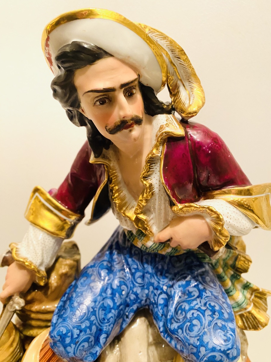 Pendule en porcelaine de Paris vers 1830 dans le goût de Jacob Petit-photo-1