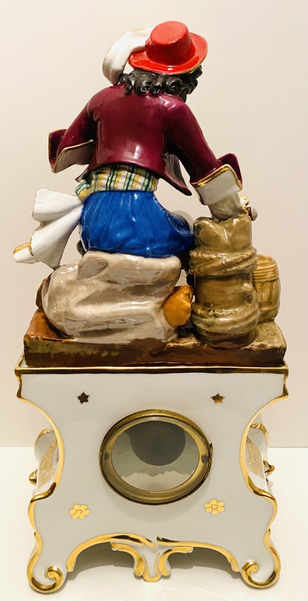 Pendule en porcelaine de Paris vers 1830 dans le goût de Jacob Petit-photo-5