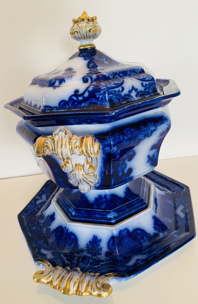 Soupière  XIXeme Porcelaine Longport Staffordshire  T.J.J Mayer and Co-photo-1