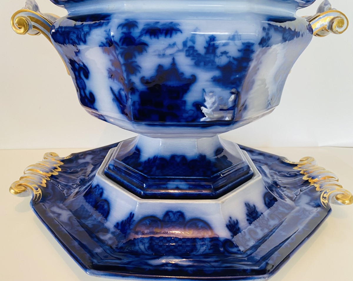 Soupière  XIXeme Porcelaine Longport Staffordshire  T.J.J Mayer and Co-photo-3