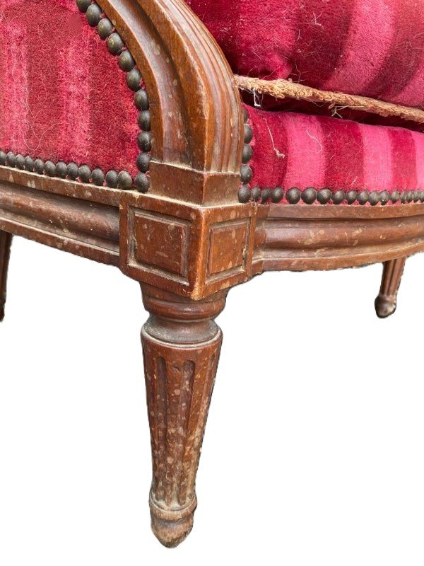 Louis XVI Bergère Chair Stamped P. Bernard-photo-1
