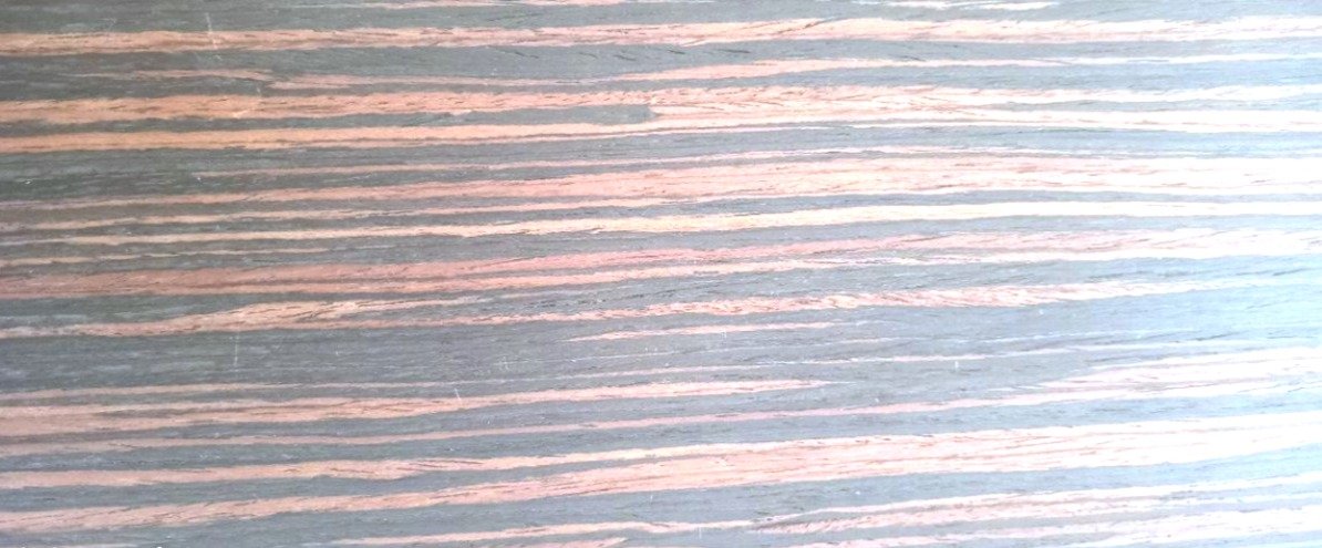 Table basse ou bout de canapé en bois de Zebrano et chrome années 70-photo-1