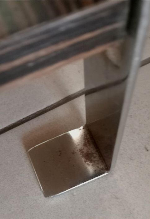 Table basse ou bout de canapé en bois de Zebrano et chrome années 70-photo-3