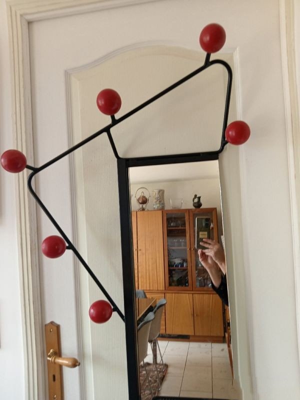 Wrought Iron Coat Rack In The Style Of Mr. Mategot-photo-4