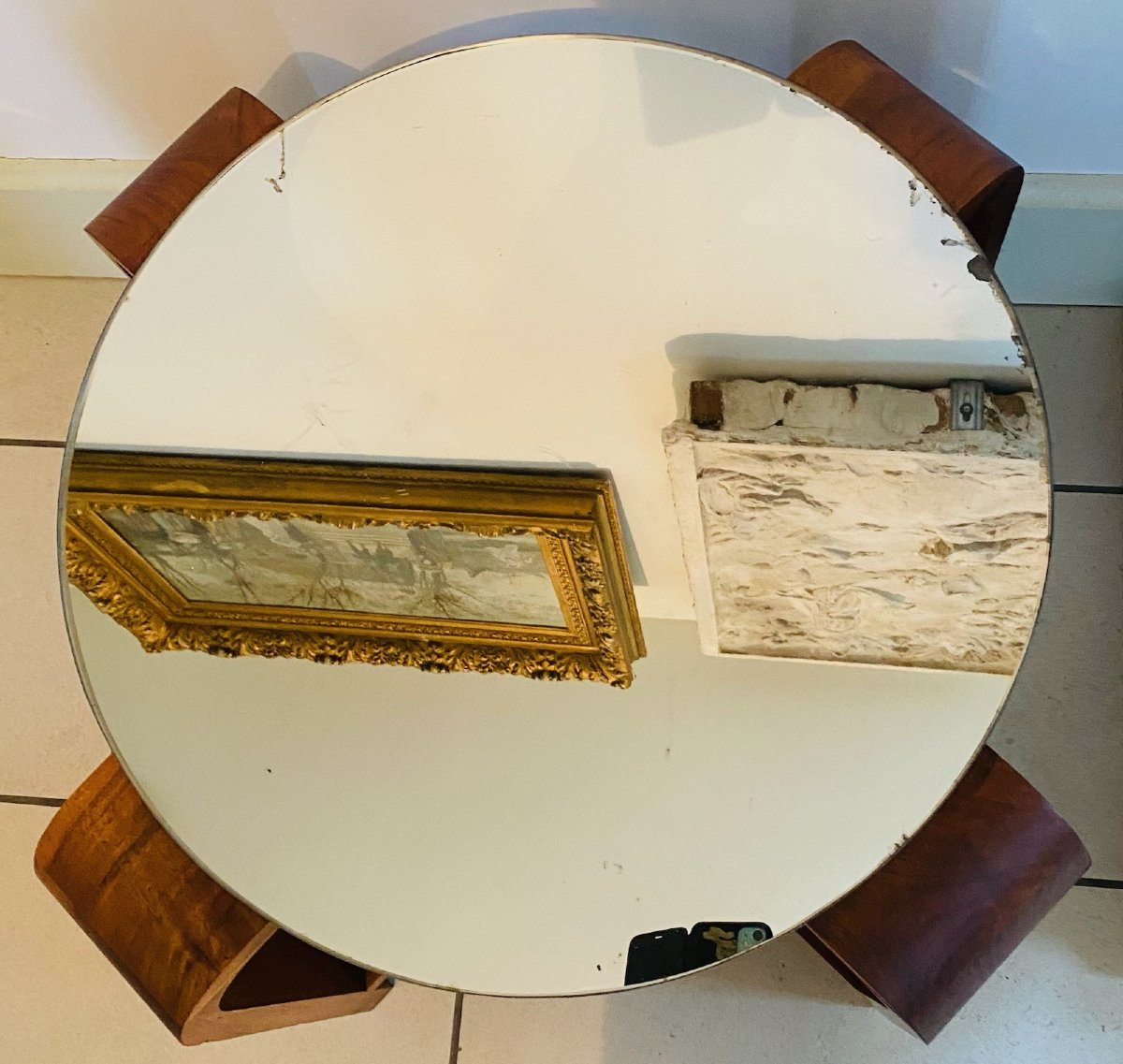 Guéridon Art Déco noyer massif-photo-2