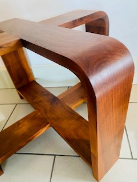 Guéridon Art Déco noyer massif-photo-2