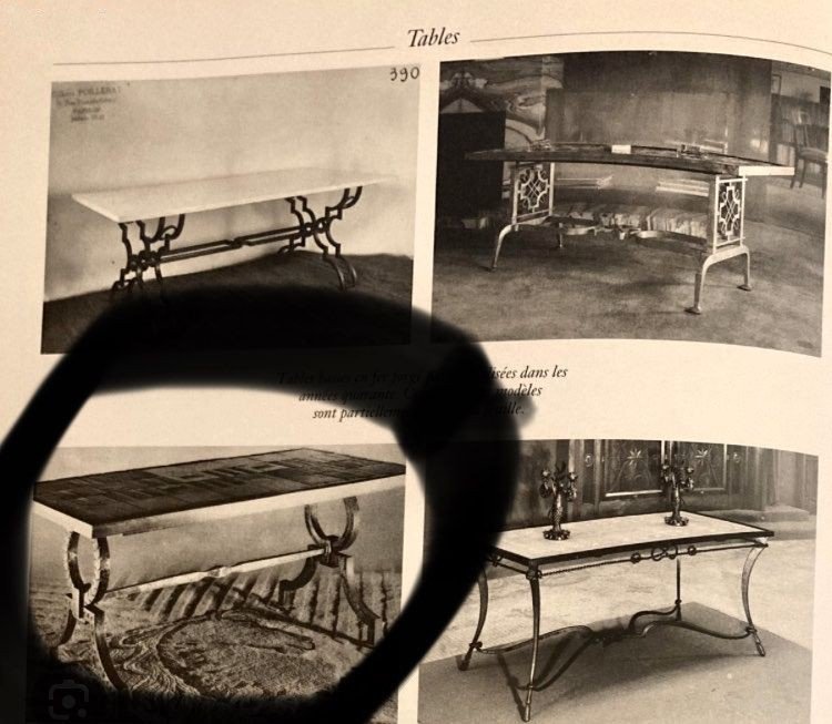 Table basse attribuée à Gilbert POILLERAT d'après le dessin de Jacques ADNET années 1940 -photo-5