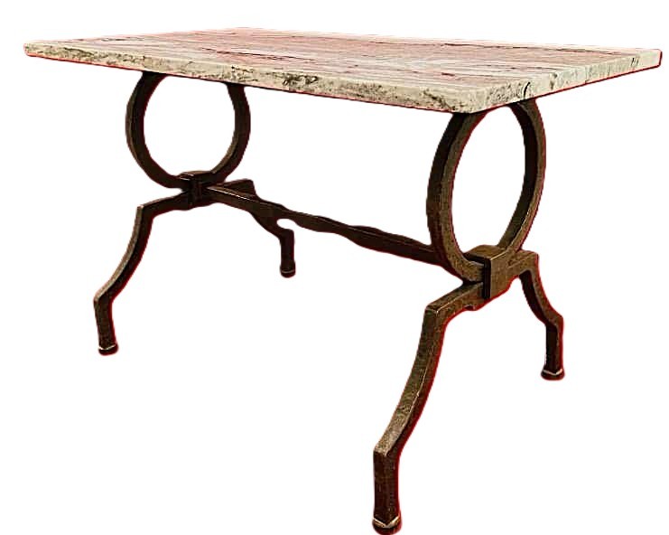 Table basse attribuée à Gilbert POILLERAT d'après le dessin de Jacques ADNET années 1940 