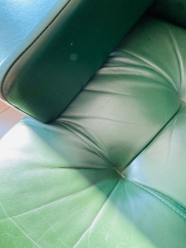 Fauteuil pivotant cuir et plexi Design 70’s Vintage-photo-3