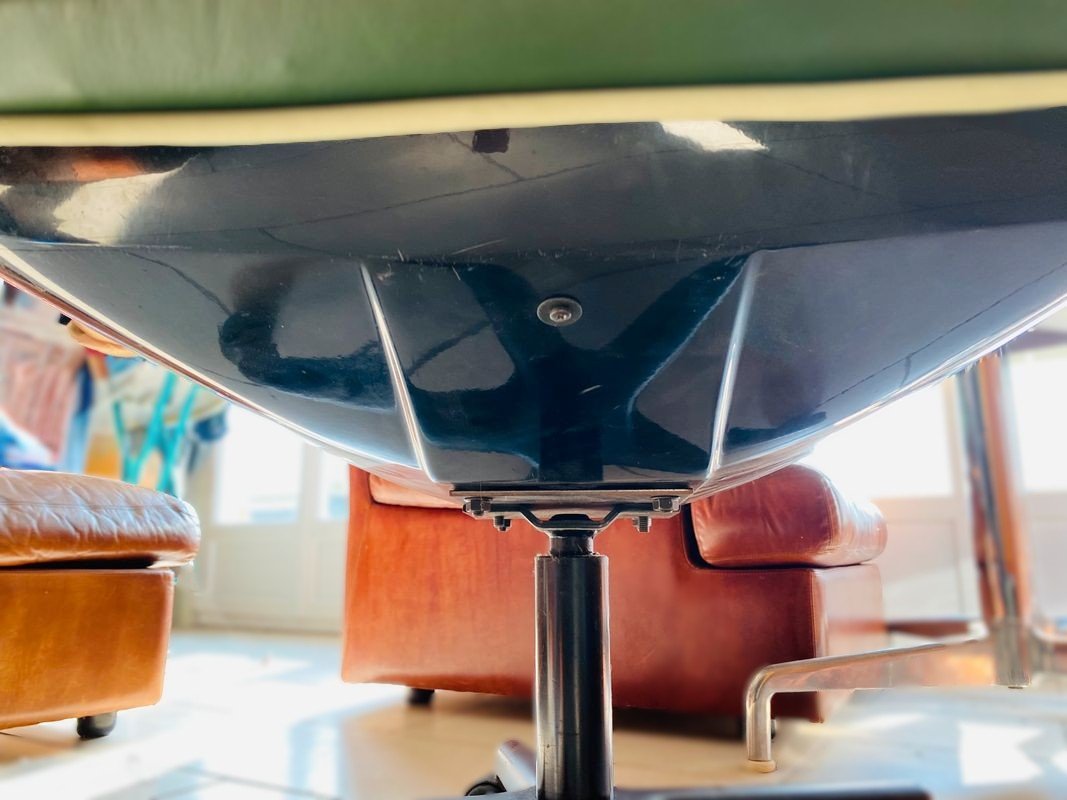 Fauteuil pivotant cuir et plexi Design 70’s Vintage-photo-3