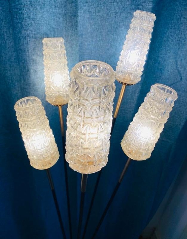 Lampadaire LUNEL (SFAR) avec 5 tulipes rétro design vintage années 60-photo-1