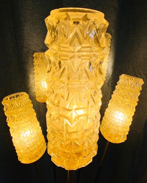 Lampadaire LUNEL (SFAR) avec 5 tulipes rétro design vintage années 60-photo-3