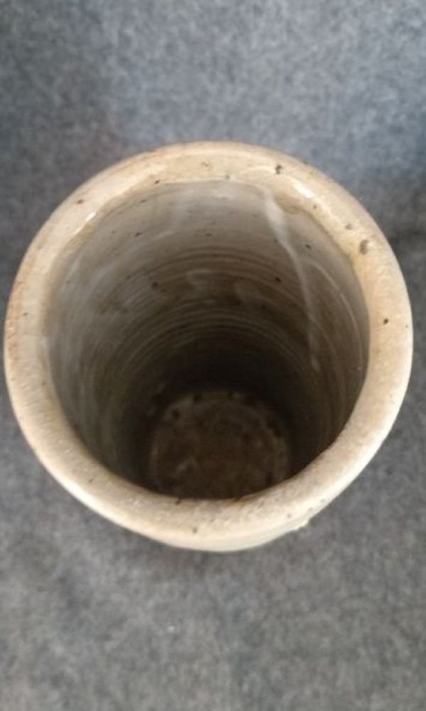 Cylindrical Stoneware Vase Signed Bodin From The La Borne School, 1960s-photo-4