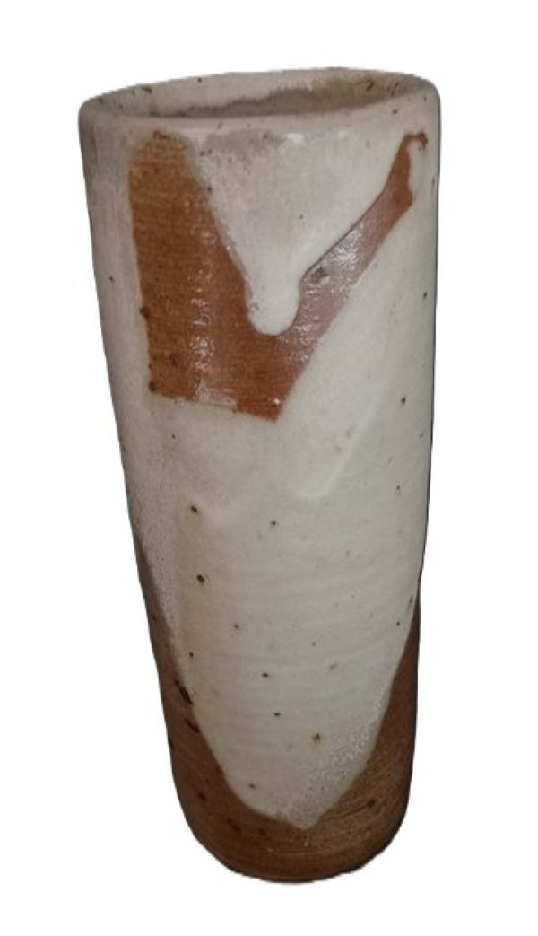 Cylindrical Stoneware Vase Signed Bodin From The La Borne School, 1960s