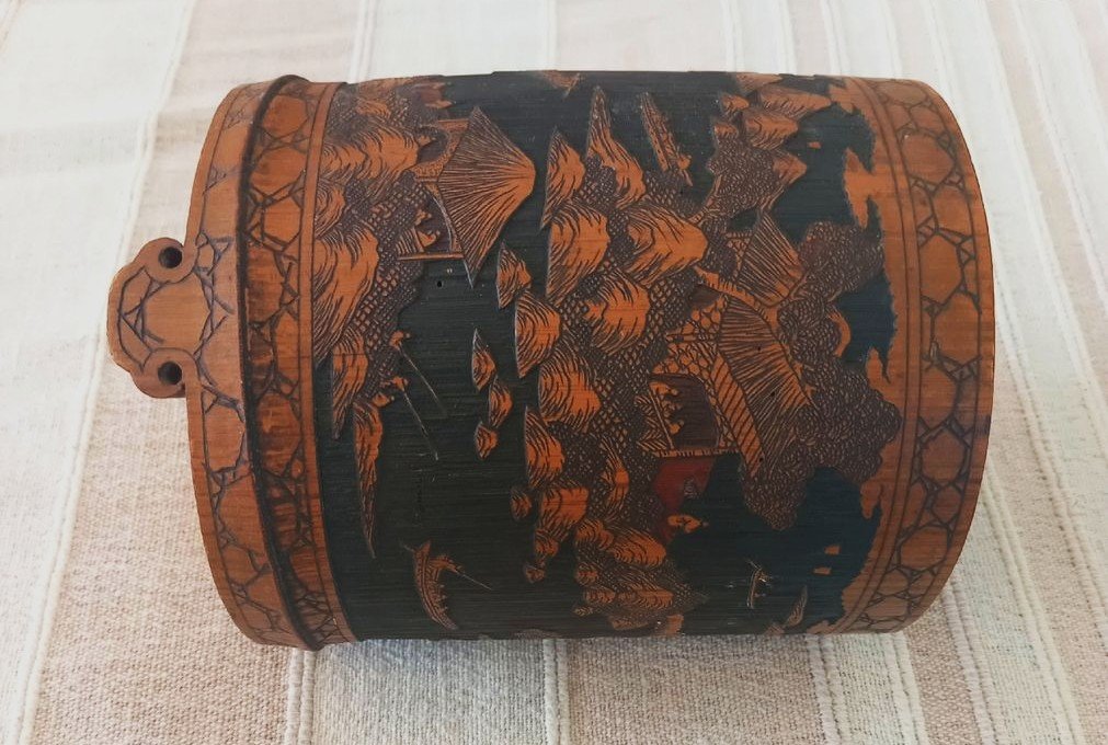 Brush Holder - Bamboo Brush Pot, Known As Bitong, China Or Japan, 19th/20th Century-photo-1