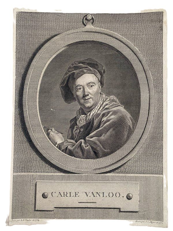 Antique Engraving By Carle Vanloo, 18th Century