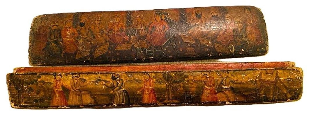 Ancien Qualamdan (plumier) Qajar Iran du 19ème siècle-photo-1