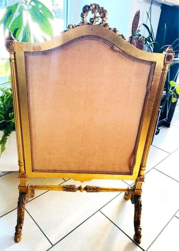 Superb Antique Louis XVI Style Fireplace Screen-photo-2