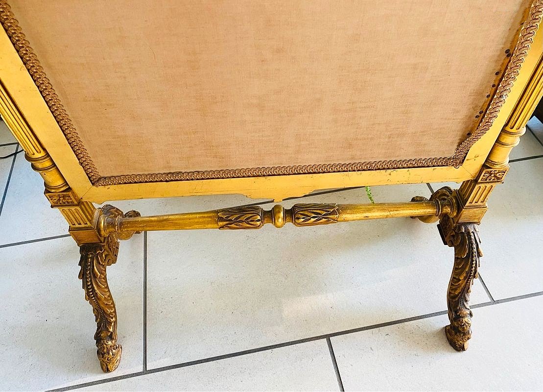 Superbe écran de cheminée ancien style Louis XVI-photo-2